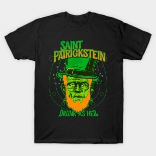 Saint Patrickstein drunk as hell Black T-Shirt
